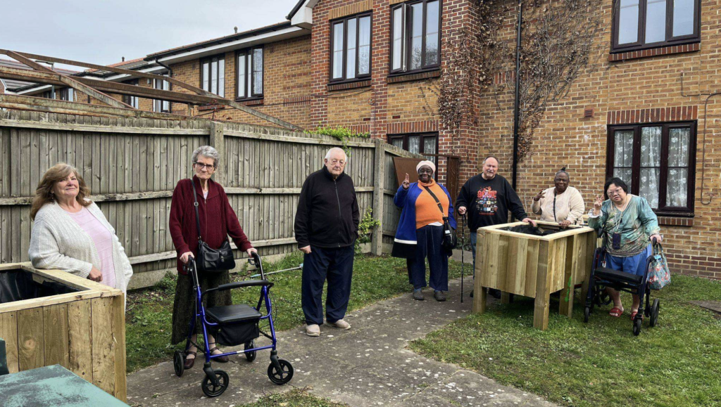 Thames View retirement home weekly gardening club.